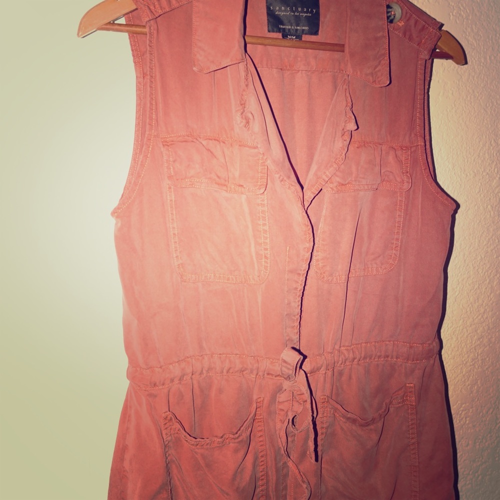 Sanctuary - peach colored tie-up jersey vest